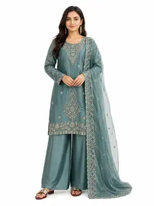 Elegant Embroidered 3-Piece Pakistani Suit with Dupatta