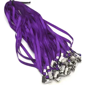50 count Nylon Cord Lanyard Bulldog Clip Deluxe  Lanyard for Id Cards/badges