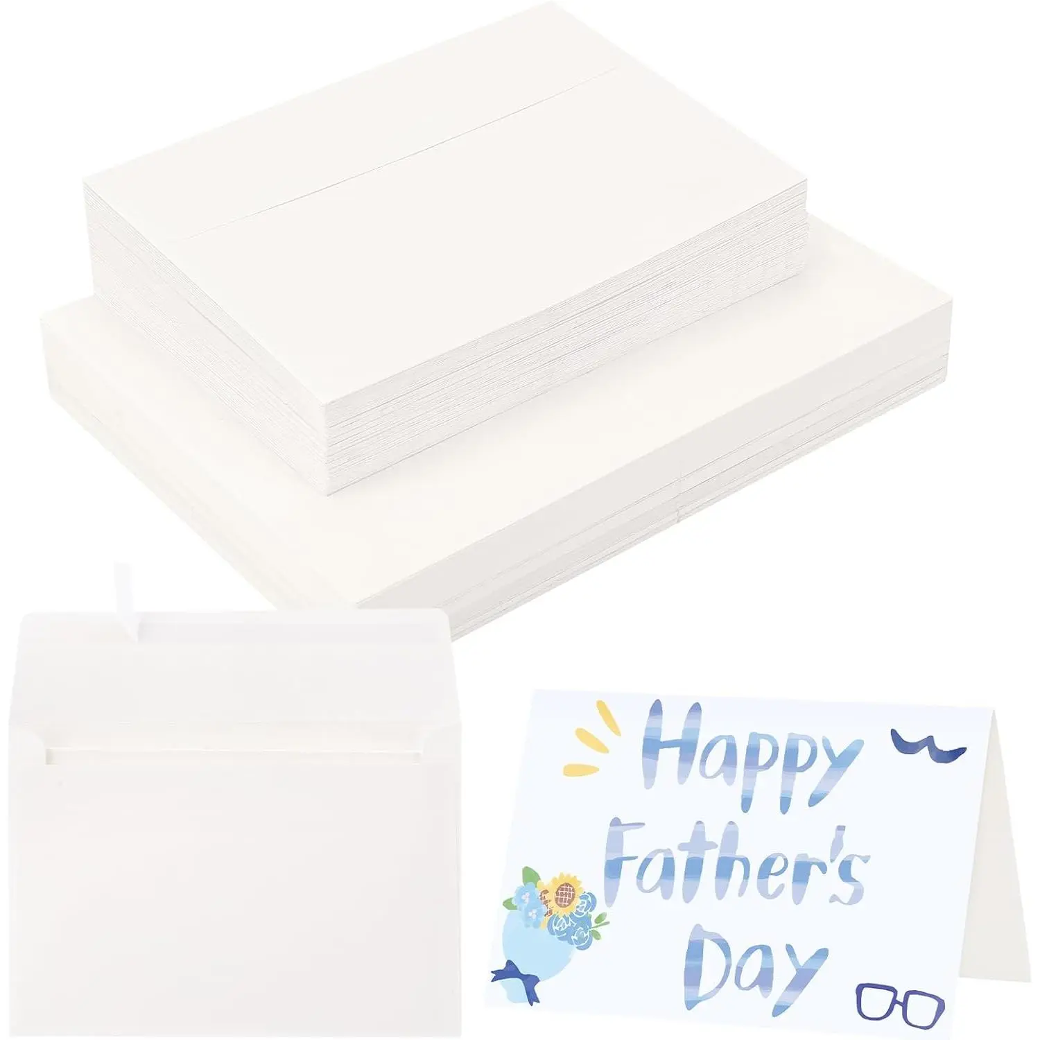 30 Sets Blank Watercolor Cards with Envelopes, 140lb/300GSM Cotton Watercolor Paper Cards, 4 x 6 in Foldable Watercolor Postcards with Envelopes for Greeting Cards Birthday Wedding Invitations