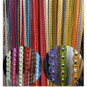 Door String Curtain, Wall Panel Fringe Window Room Divider Blind,  Patio Bedroom Decorative Tassel Screen Ribbon Strings Strip  Thread Screen for Wedding Coffee House (Multi-Color)