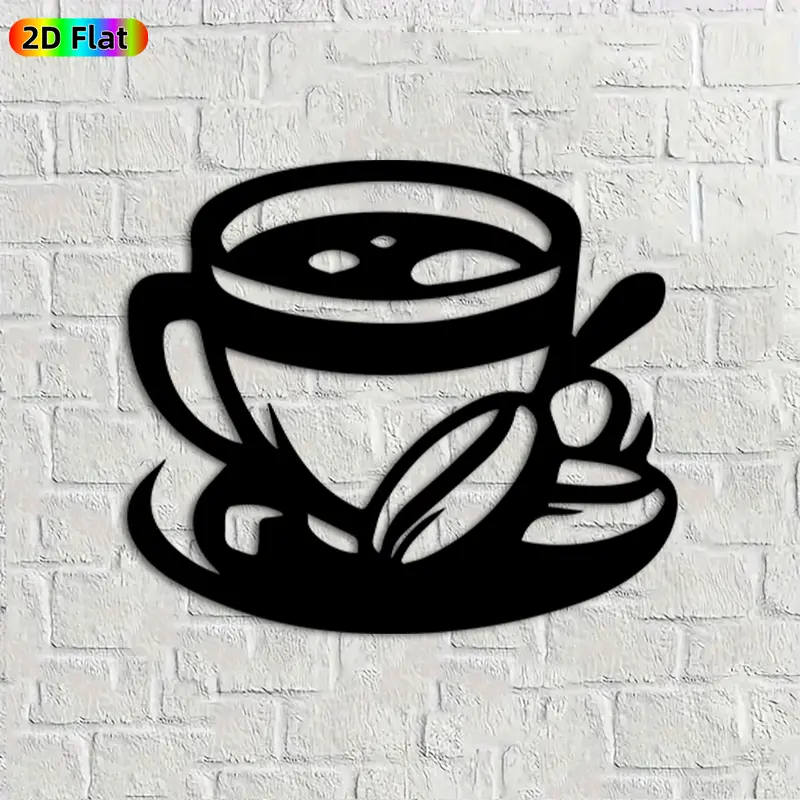 1pc Coffee Cup & Beans Metal Wall Art, Cozy Coffee Statue Mural, Ideal Gift for Christmas, New Year, Coffee Decor Enthusiasts, Rust-Resistant Metal Wall Decor Wall Sculptures, Perfect for Kitchen Wall & Patio Fence Coffee Lovers