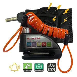 High Decibel Bicycle Lock with Steel Cable, 110db Motorcycle Alarm System, Professional Anti-Theft Design Ensures Safety, Security Lock