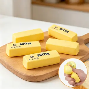 Children's Day Simulated Butter Stick Squeezing Toy, Creative PU Milk Strawberry Cheese Stick, Stress Relief Squeezing Toy, Soft, Sticky, Slow Rebound