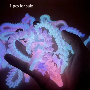 3D Printed Luminous Glow in the Dark Crystal Dragon, 1 Count Creative Desktop Decoration, Desktop Ornament for Home Office Dormitory School Car