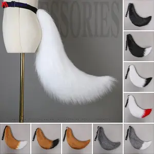 Adjustable Belt Fox Tail Kawaii Wolf Dog Tail Cosplay Accessories Party 70cm Furry Tail Cosplay Costume Props Girl Faux Fur Tail