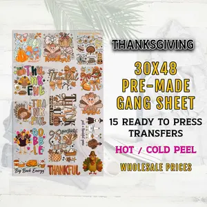 Thanksgiving Gang Sheet, Fall DTF Transfer, Thanksgiving DTF Transfer, Autumn DTF Transfer Ready For Press, Fall Transfer, Pumpkin Dtf Print