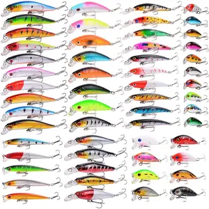 Mixed Type Fishing Bait Set Including Hooked Small Fish Poppy Curved Spoon Bait for Saltwater Freshwater Trout Bass Salmon Fishing