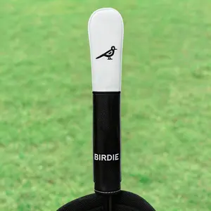 Birdie Embroidered Golf Alignment Stick Cover, Premium PU Material, Durable Design, Ideal for Golf Practice & Training