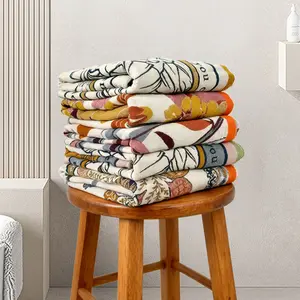 1 piece, gauze bath towel, 75*150cm soft absorbent towel set, suitable for home and travel use, absorbent, quick-drying and lightweight, suitable for camping, travel and swimming pool