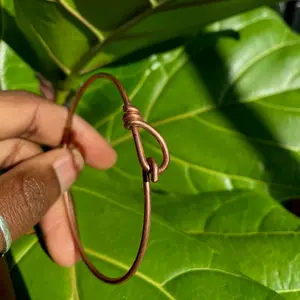 Pure Copper Bracelet for Men and Women - 8” Handmade Bangle with Hook Clasp for Grounding and Balancing Energy Flow
