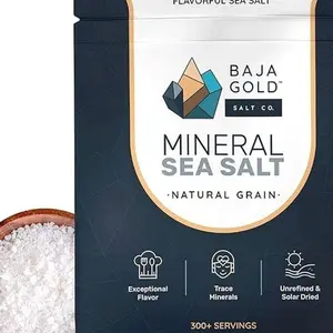 Baja Gold Mineral Sea Salt - Recommended by Gary Brecka - Organic Natural Grain Salt for Cooking & Baking | Authentic Baja Salt | Ideal for All Culinary Creations | 1 lb. Resealable Bag, 300+ Servings