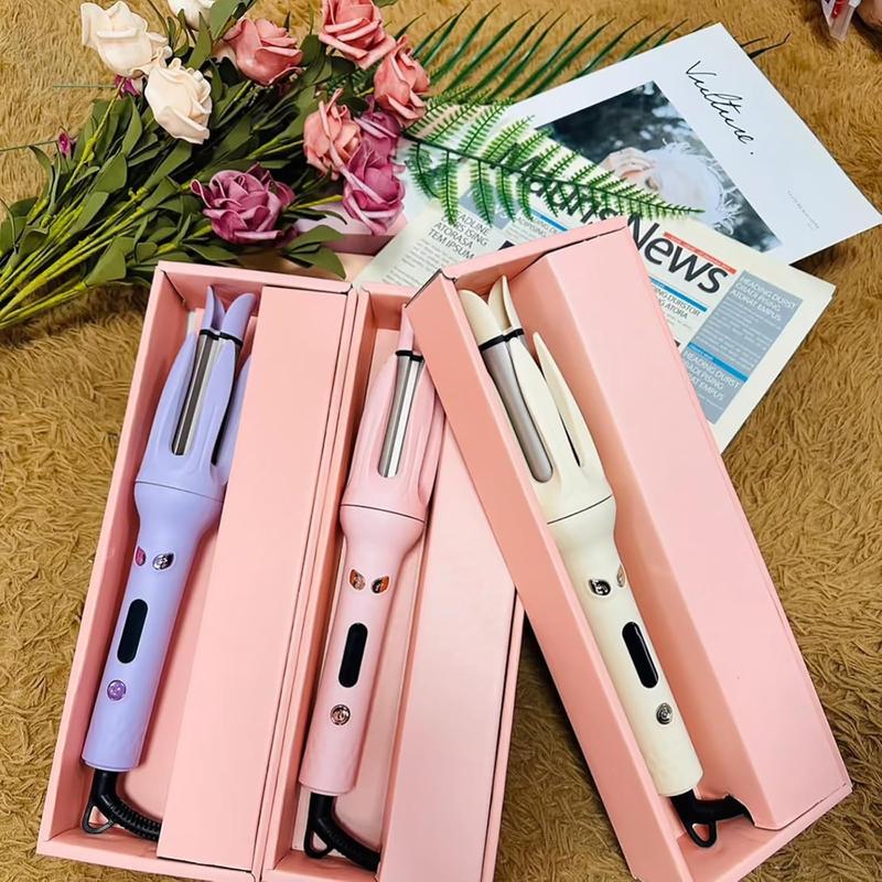 Automatic Curling Iron Hair Curler with 4 Speed Temperature Settings Ceramic Rotating Wand Anti-Scald Negative Ion Technology Travel-Friendly Design
