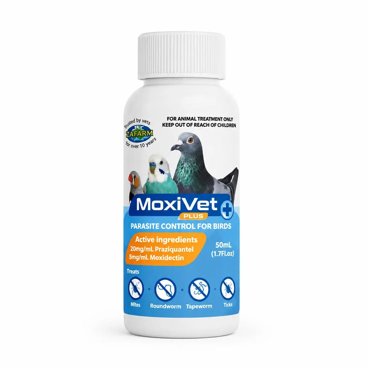 MoxiVet Plus – Bird Parasite Control Supplement (50 mL) MoxiVet Plus – Bird Parasite Control Supplement (50 mL)