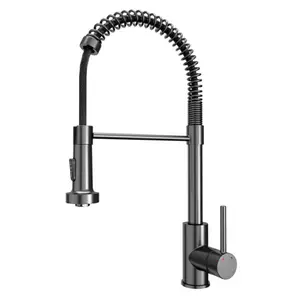 Loxton Touchless Kitchen Faucet – Gunmetal Grey, Pull-Down Dual Spray, 360° Swivel High Arc Spout, Sensor Activated, 1.8 GPM Flow, Lead-Free Brass