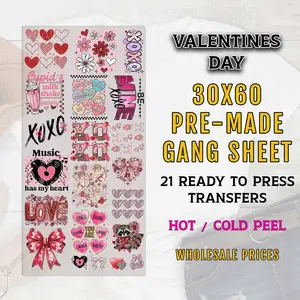 Valentines Day Gang Sheet, Valentines Day DTF Transfer, DTF Transfer Ready For Press, Valentines DTF Prints, Retro Xoxo Dtf Transfers, Dtf