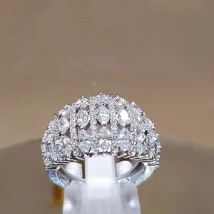 Unique Luxury Micro Pave Shiny Zircon Wide Ring - Bridal, Engagement & Friendship Statement Jewelry for Women