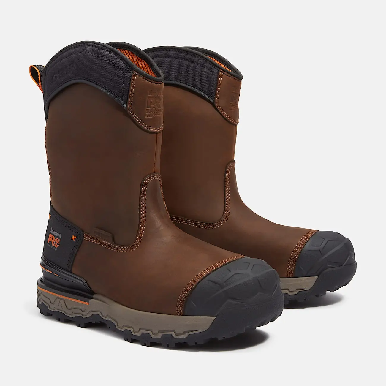 Men's Timberland Pro Boondock Ultralight Pull-On Composite Waterproof Work Boot, All-Seasons Work Wear, Composite Toe, Tpu, Energy Return, Heel Fit, All Weather Grip
