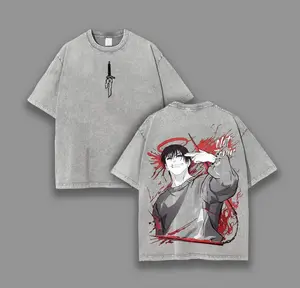 Toji Fushiguro Form T-Shirt – Washed Jujutsu Kaisen Anime Tee, Oversized Streetwear, Premium Graphic Print, Heavyweight Cotton, Unisex Casual Outfit for JJK Fans Menswear Top