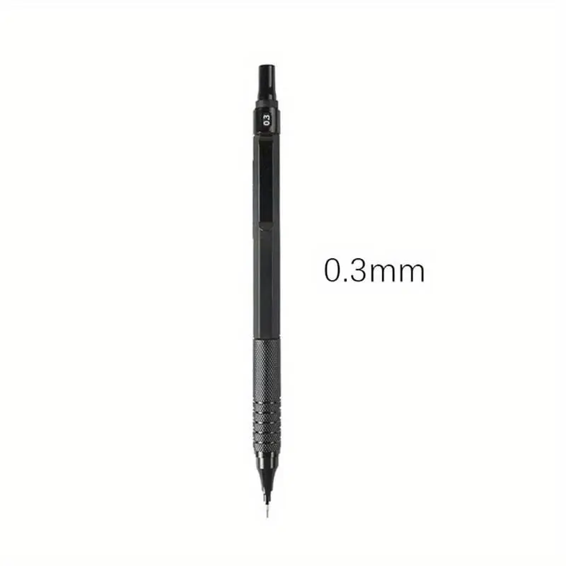 0.3/0.5/0.7/0.9/2.0mm Mechanical Pencil, 1 Count Low Center Of Gravity Metal Drawing Pencil, Office School Writing Art Supplies, Office Writing Tool, Mechanical Drawing Pencils
