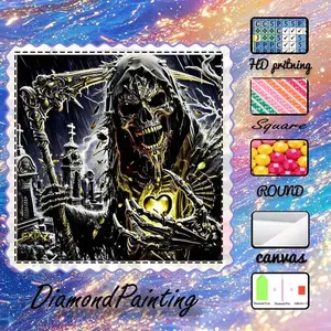 DIY 5D Velvety Fabric Diamond Painting Kit, AB Diamonds, Fairy Dust Diamonds, Crystal Diamonds Skull, Life, Reincarnation Diamond Embroidery, Special Craft Diamond Art Kit, Diamond Art Tools, Wall Decoration, Gift for Family, Loved Ones, and Friends.