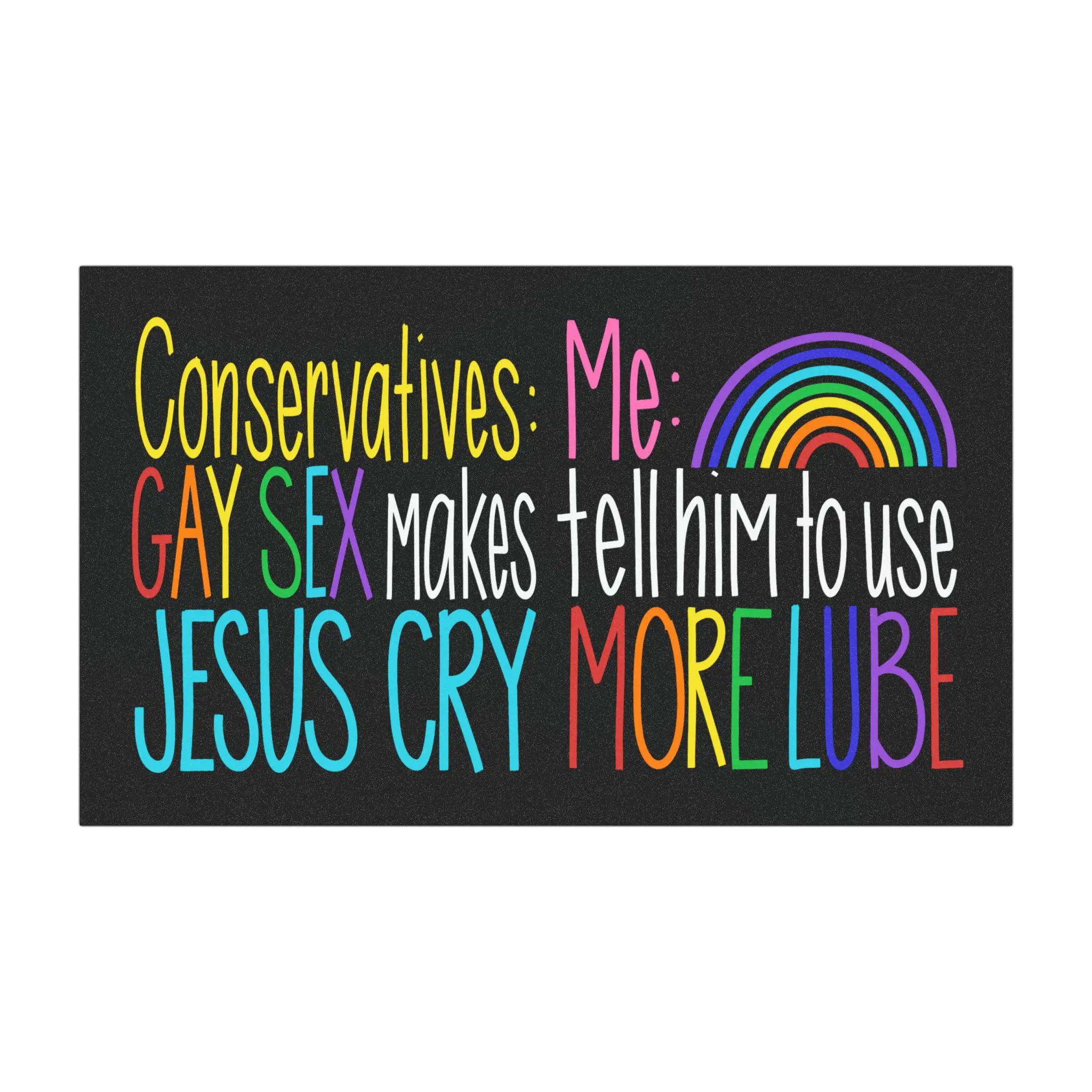 LGBTQ Rainbow Palette Car Magnet with "Gay Sex Makes Jesus Cry More Lube" Slogan, Car Stickers, Auto Accessories, Vehicle Accessories