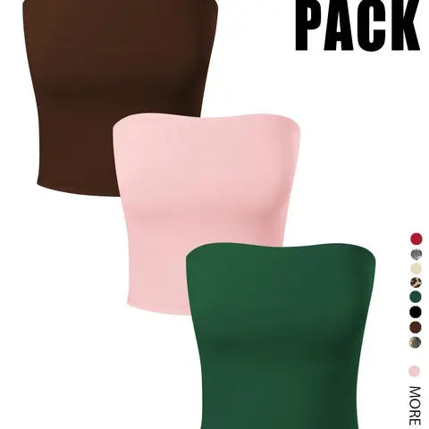 Women's Solid Color Basic Matching Plain Tube Top Fit, Casual Minimalist Sleeveless Top for Summer, Ladies Clothes for Daily Wear