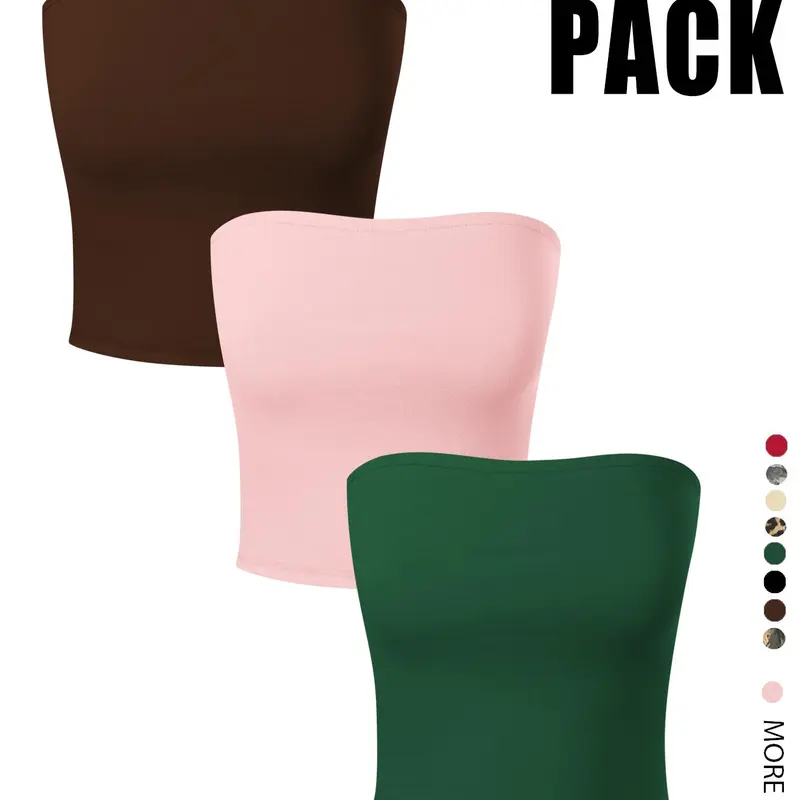 Women's Solid Color Basic Matching Plain Tube Top Fit, Casual Minimalist Sleeveless Top for Summer, Ladies Clothes for Daily Wear
