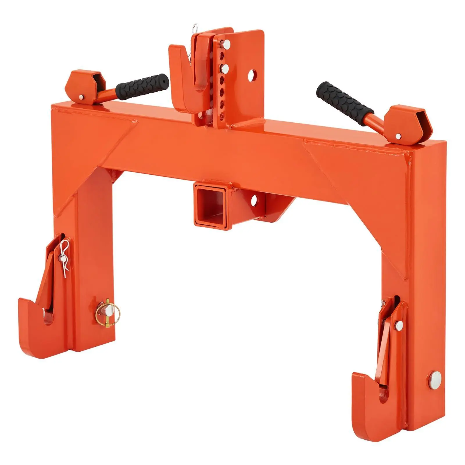 3 Point Quick Hitch for Category 1 Tractors - 3000 Lbs Heavy Duty Towing Attachment - Easy No-Bushing Setup for Fast Tool Changes - 5-Level Adjustable Top Hook with 2" Receiver