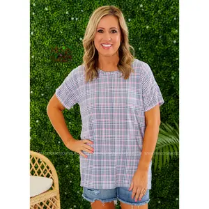 Grey & Pink Hounds tooth Plaid - LAST ONESS FINAL SALE