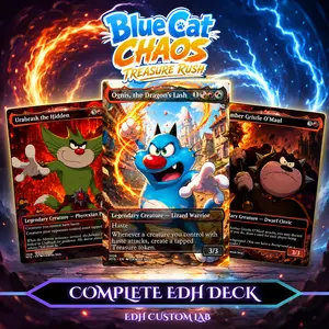 Blue Cat & Roaches Deck Proxy MTG – MTG Commander Cartoon Chaos Strategy | Custom Proxy Card Set | EDH Deck + Token