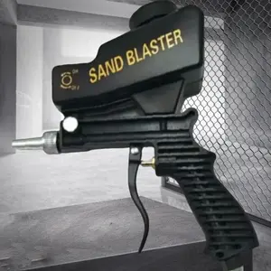 Portable Sandblasting Gun Kit, Air Compressor Handheld Sand Blaster, Quick Powerful Cleaning Tool, Plastic Brush Paint Brush BBQ Brush