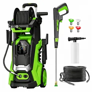 4500 PSI 3.2 GPM Electric Portable Pressure Washer with Adj-15-Level Touch Screen, Complete Nozzle Kit, Foam Cannon and Integrated Storage Design for car, home, driveway, yard, outdoor, gutter, pool, brick Cleaning