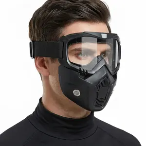 Unisex Fashionable Glasses Integrated Portable Protective Face Mask - Dust-Proof, Sandstorm-Resistant, Breathable for Outdoor Sports, Cycling