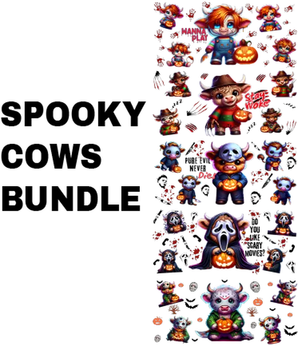 Spooky cow UV DTF bundle Spooky cow UV DTF bundle