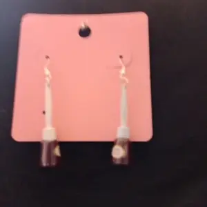 Retro nail polish earrings