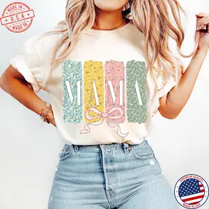 Floral Mama Coquette Bow , Mama , Mothers Day , Mama Varsity , Floral Spring , Gift for Mom, Mother, Boho Mama Shirt