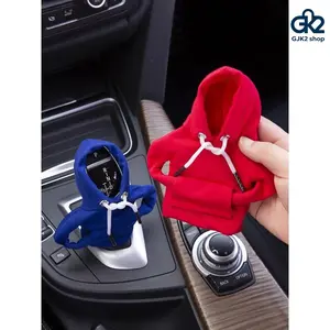 Viral TikTok Cute Hoodie Car Gear Shift Cover, Funny Mini Sweatshirt Gear Knob Protector, Universal Fit Manual/Automatic Shifter Sleeve, Winter Warm Car Interior Accessory