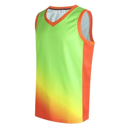 Lime Green orange Gradient Jersey