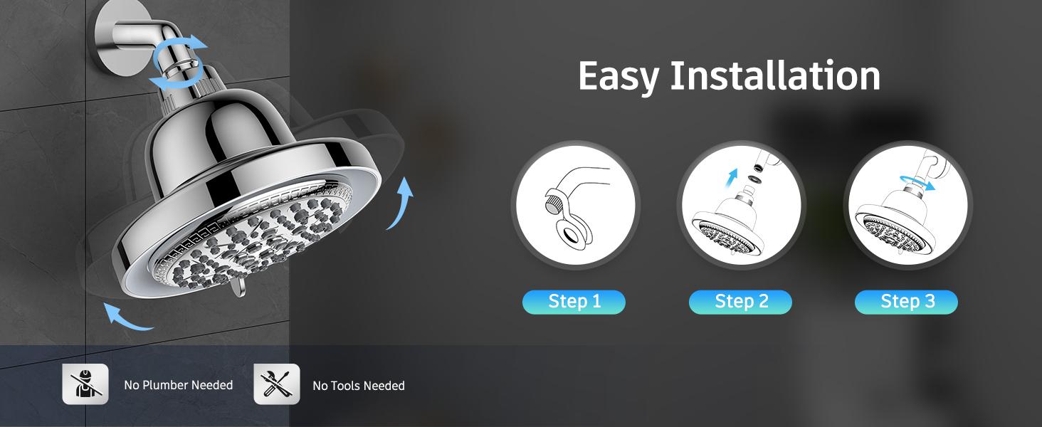 FEELSO Shower Head with 3 Color LED, 7 Modes High Pressure Rain Shower Head with Filters, Temperature Control, No Battery, Water Saving, Easy Installation, Safe for Family FEELSO Shower Head with 3 Color LED, 7 Modes High Pressure Rain Shower Head with Filters, Temperature Control, No Battery, Water Saving, Easy Installation, Safe for Family