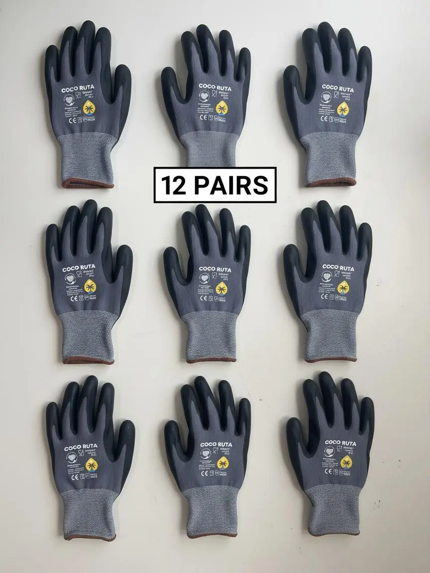 CocoRuta Guantes Para Construccion Flexible Nitrile Work Gloves for Men | Micro-Foam Nitrile Coating Superior Grip -  Excellent Grip and Abrasion-Resistant Foam Nitrile Work Gloves, Construction Industry, Carpenter Gloves