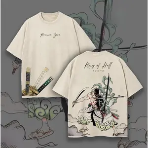 Retro Vintage Zoro x One Piece Anime Vintage  Washed Tee Unisex Mineral Anime Manga Hoodies Washed Heavy Cotton T-shirt, Gift For Anime Fan, Anime Lover