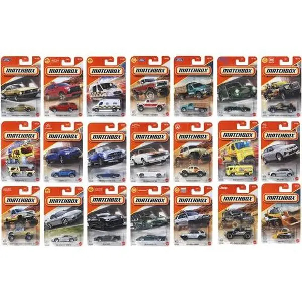 Matchbox 1:64 Scale Match Realistic Basic Set G Assortment [COLLECTIBLES] 24-Piece Diecast Model Cars, Retro + Modern Mix (1969 Camaro SS 396, 2024 GMC Sierra 3500 Wrecker, 2002 Mazda RX-7 Spirit R), Teenage Boy Gifts, Ships in Own Container