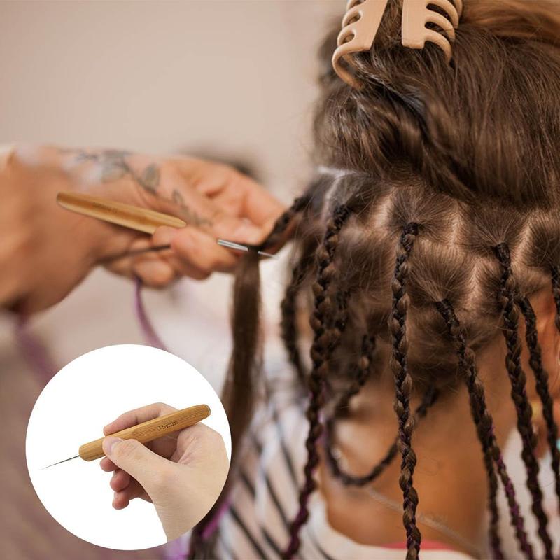 3 count Dreadlock Crochet Hooks - Dreadlock Crochet Hook Tool for Hair Locs & Dread Braids - 0.5Mm Braid Craft Weaving Crochet  with Interlocking Tool