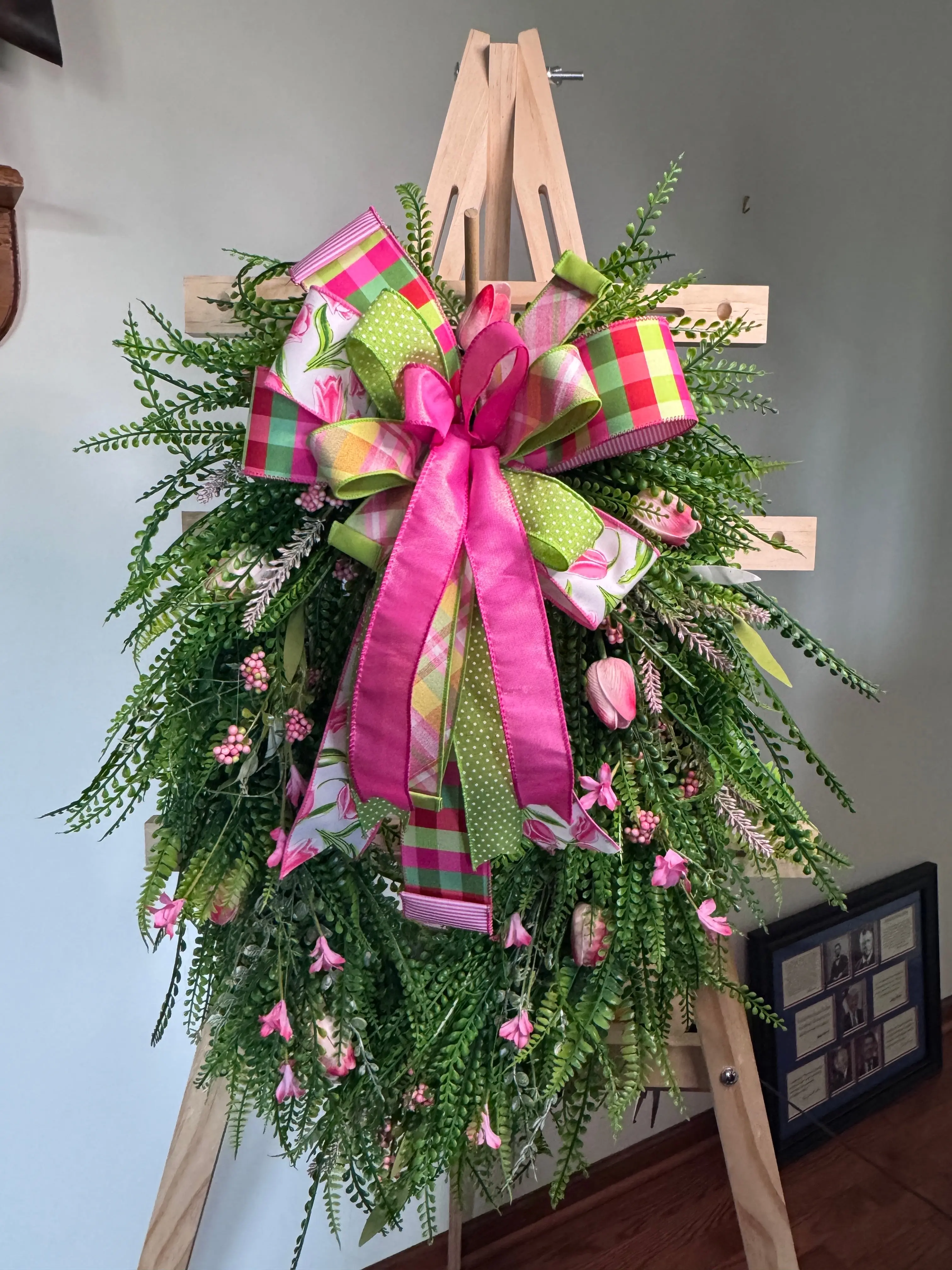 Pink Tulip Greenery Wreath | Spring Front Door Decor | Garden Inspired Summer Wreath