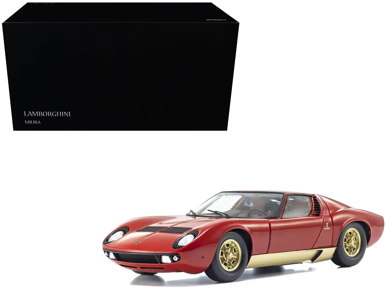 Lamborghini Miura P 400 Red with Gold Accent 1/18 Diecast Model Car by Kyosho