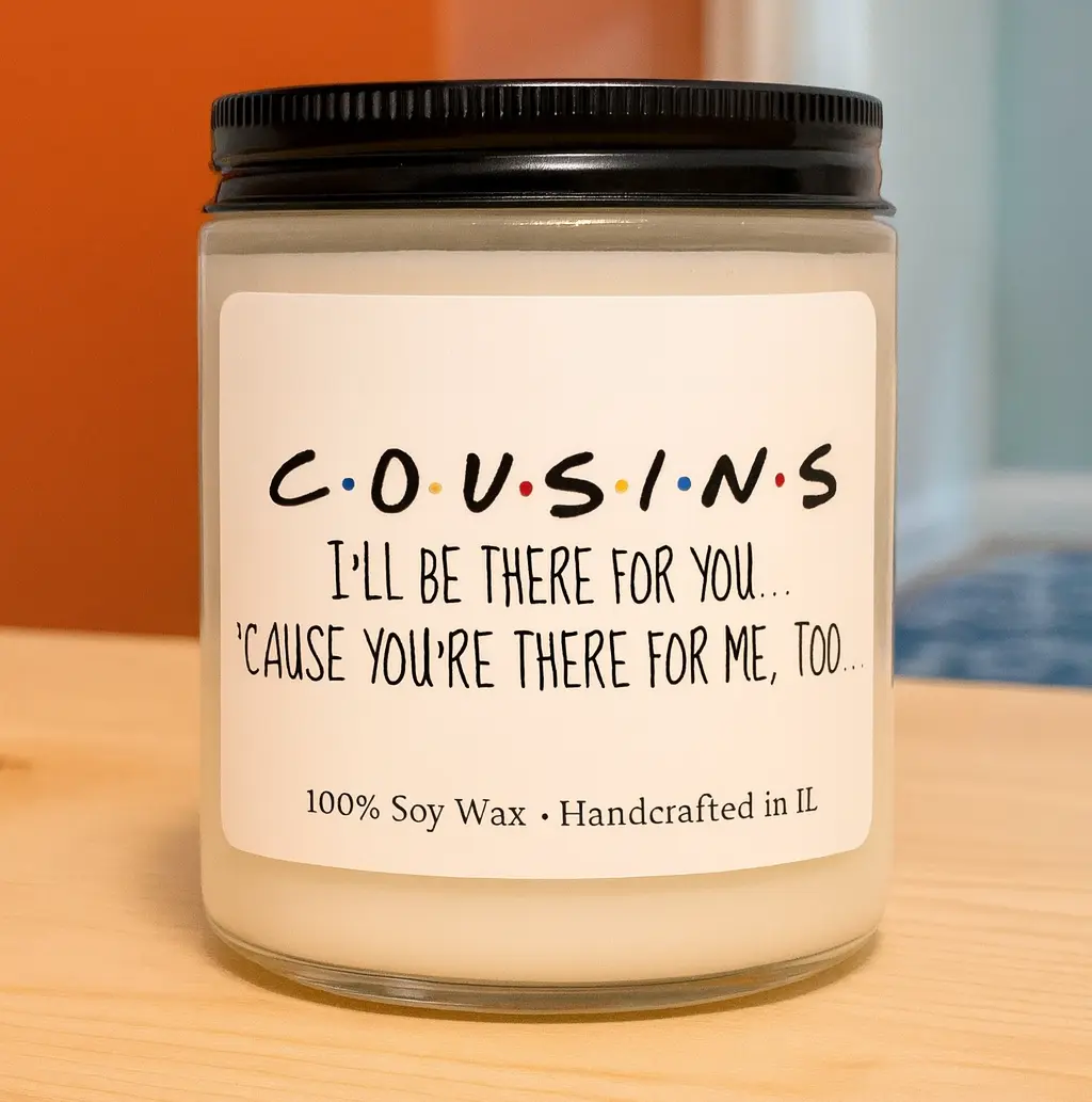 cousin candle, gift for cousin, cousin birthday gift, cousin gift candle, sentimental cousin candle, best cousin ever candle, funny cousin candle, thoughtful cousin gift, personalized cousin candle, Highly scented Soy Candles, Holiday Gifts for cousin