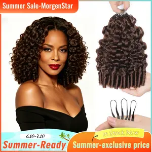 MorgenStar Burmese Curl Chocolate Brown Hair Crochet Hair Water Wave Human Hair Extensions Miracle Knots Pre-Separated 50g/pack– Knotless Boho Braids, Protective Hairstyles For Black Women Vacation Hair #Summervibes#MorgenStarCrochetNewArrivals