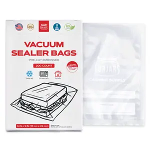 Forjars® 200 Count 6x9 Vacuum Sealer Bags - Textured on Both Sides, 7.5 Mil Thickness