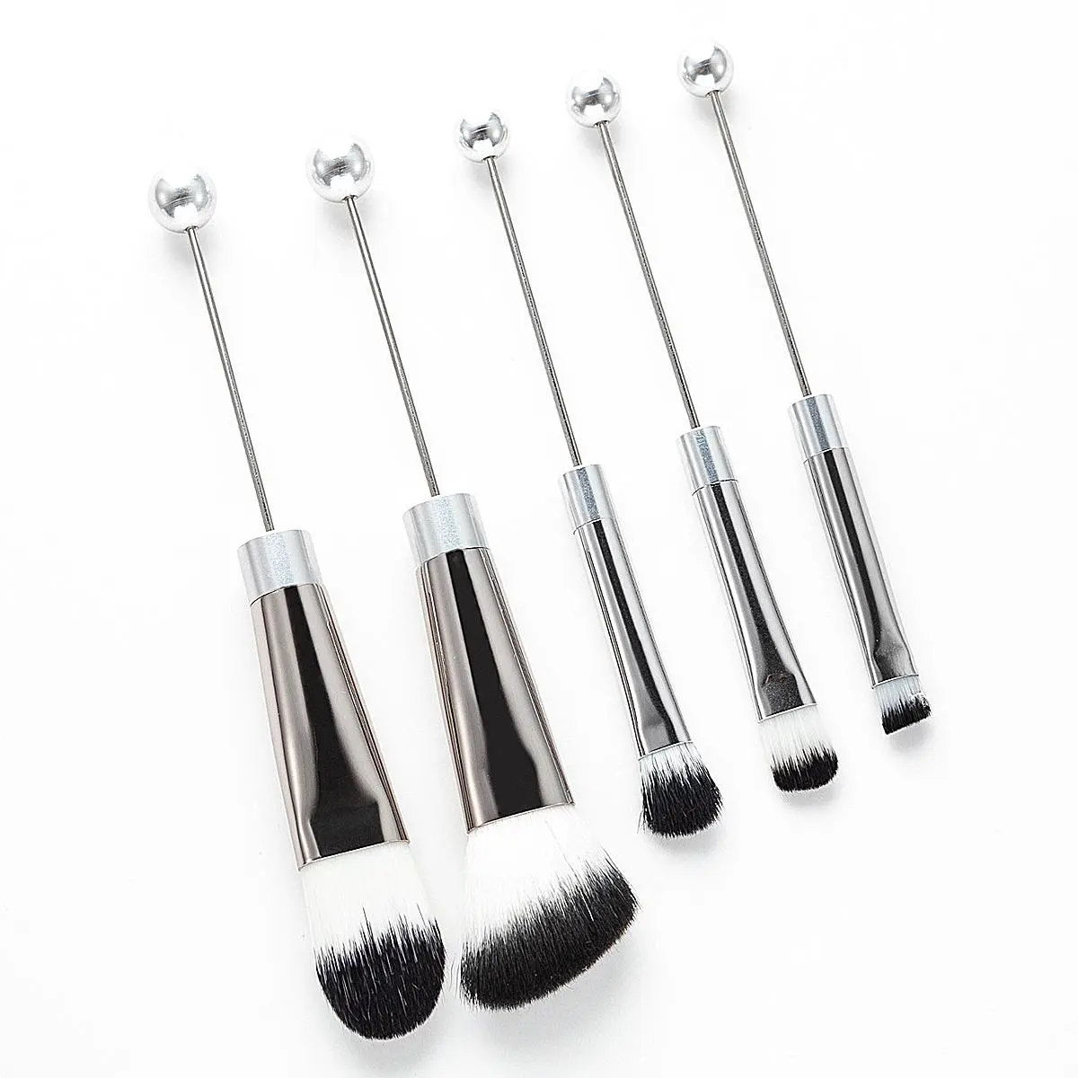 Makeup Brush Set, Cosmetic Brush Set, 5 Counts/set Silicone Beads Makeup Brush, Professional Makeup Tools for Women & Girls, Makeup Accessories