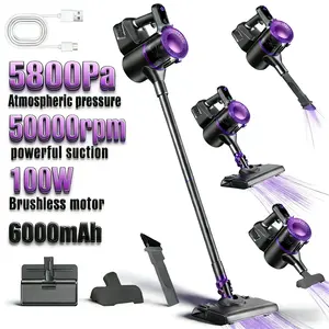 Enhanced 4-In-1 Handheld Stick Vacuum Cleaner, Ultra-Light Cordless, 5800pa Suction, 50000rpm Motor, USB Charging, Low Noise, Home Carpet Pet Hair Cleaning, Cordless Portable Vacuum